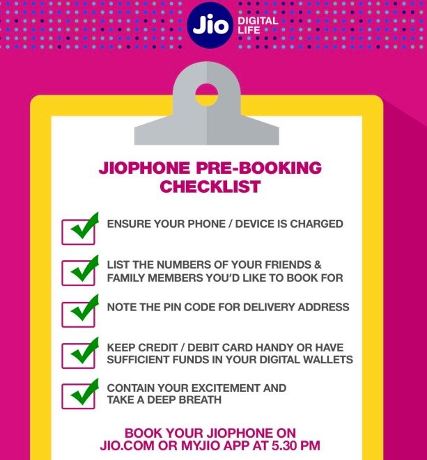 Jio Phone Pre Booking