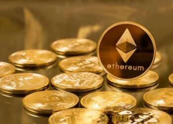 Ethereum and Solana logos with physical commodities backdrop