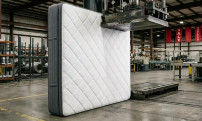 Labor Day mattress sales stacked beds in warehouse