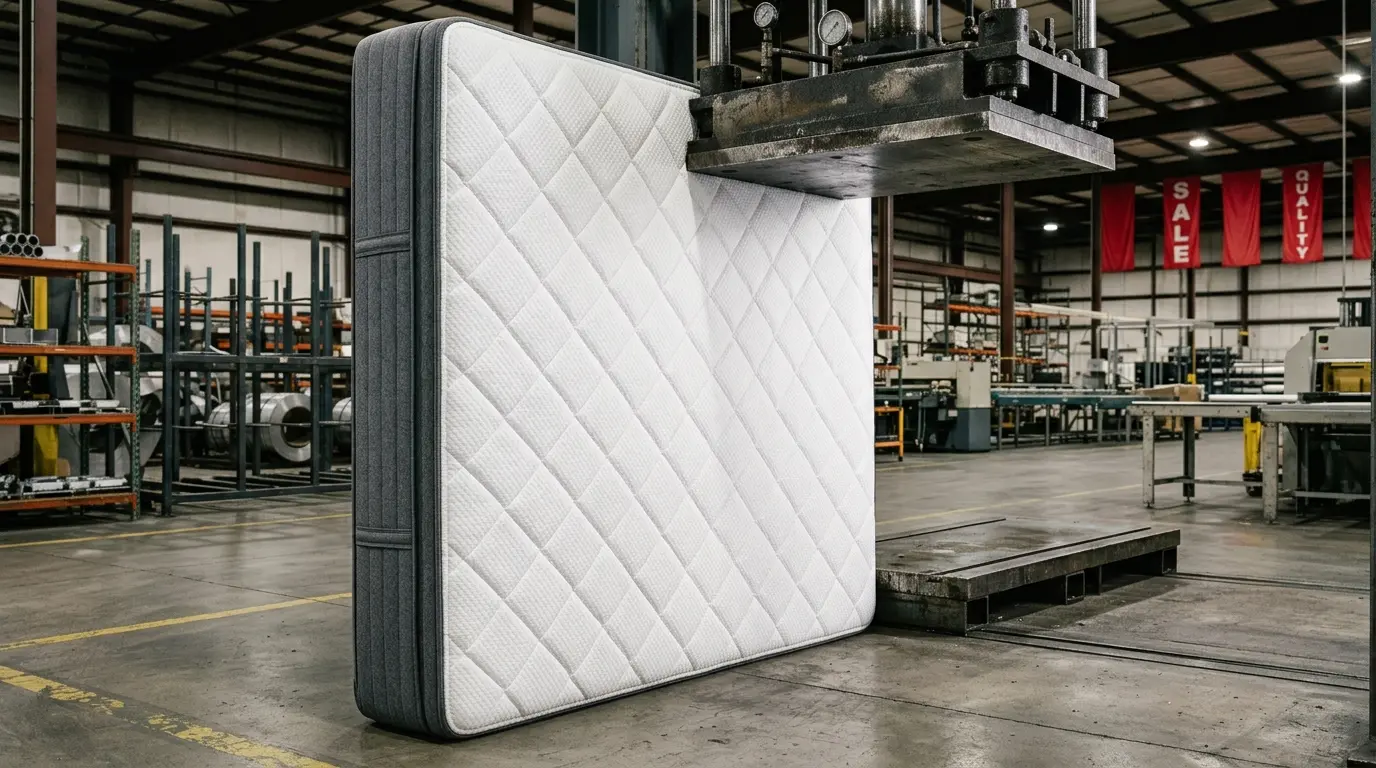 Labor Day mattress sales stacked beds in warehouse