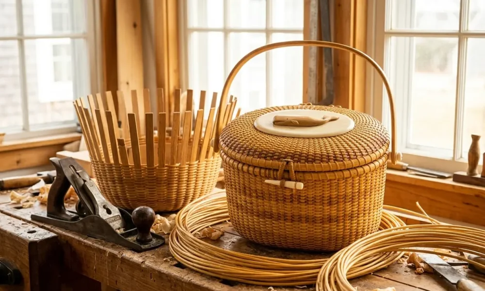 Nantucket friendship basket handmade lidded purse waitlist