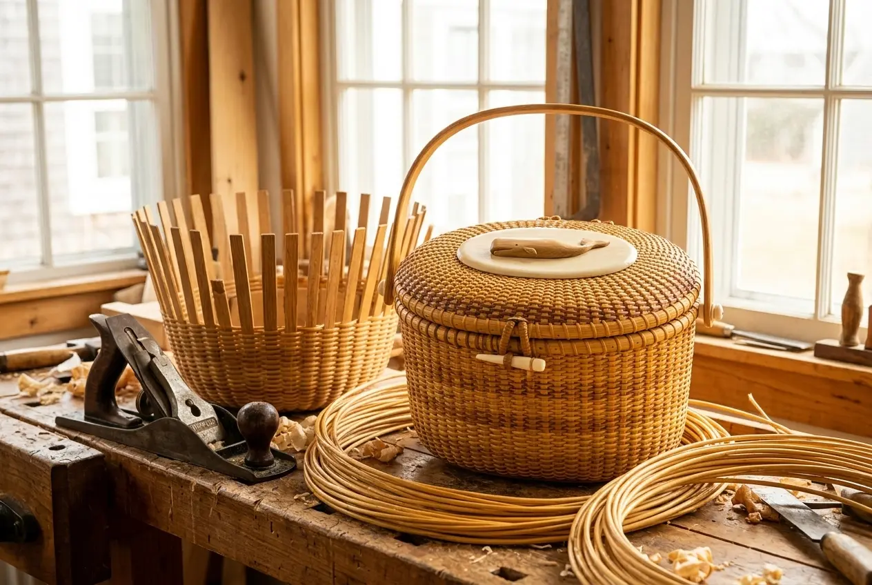 Nantucket friendship basket handmade lidded purse waitlist