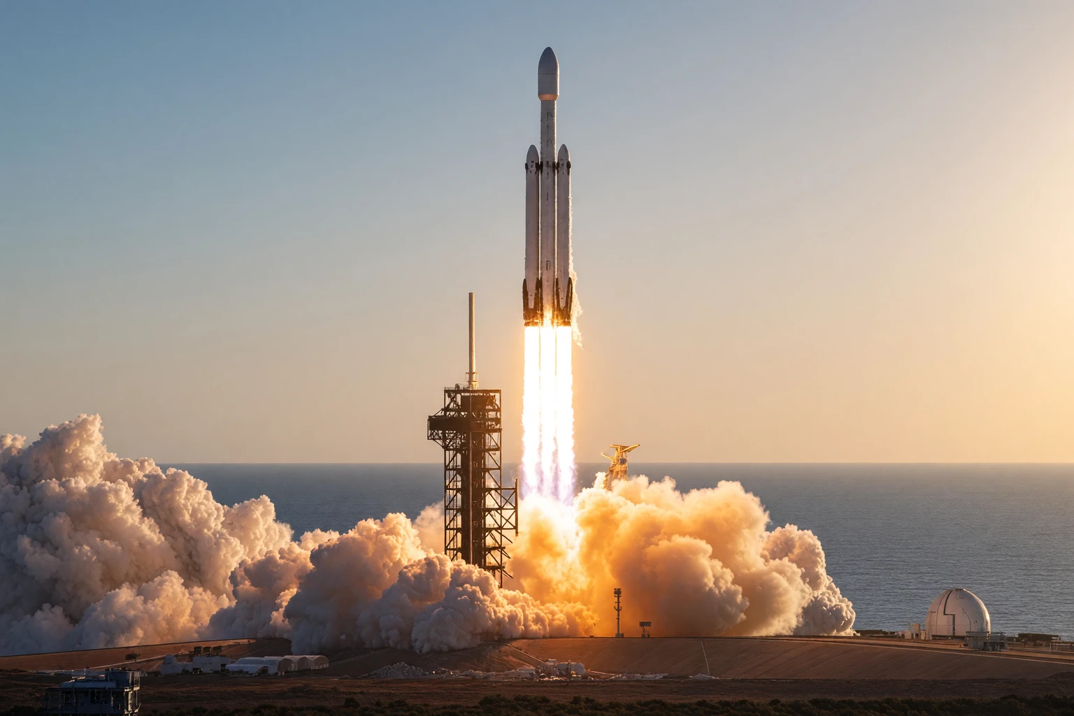 Nancy Grace Roman Space Telescope Falcon Heavy sunrise launch