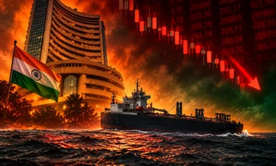 Sensex falls 555 points as oil hits 98