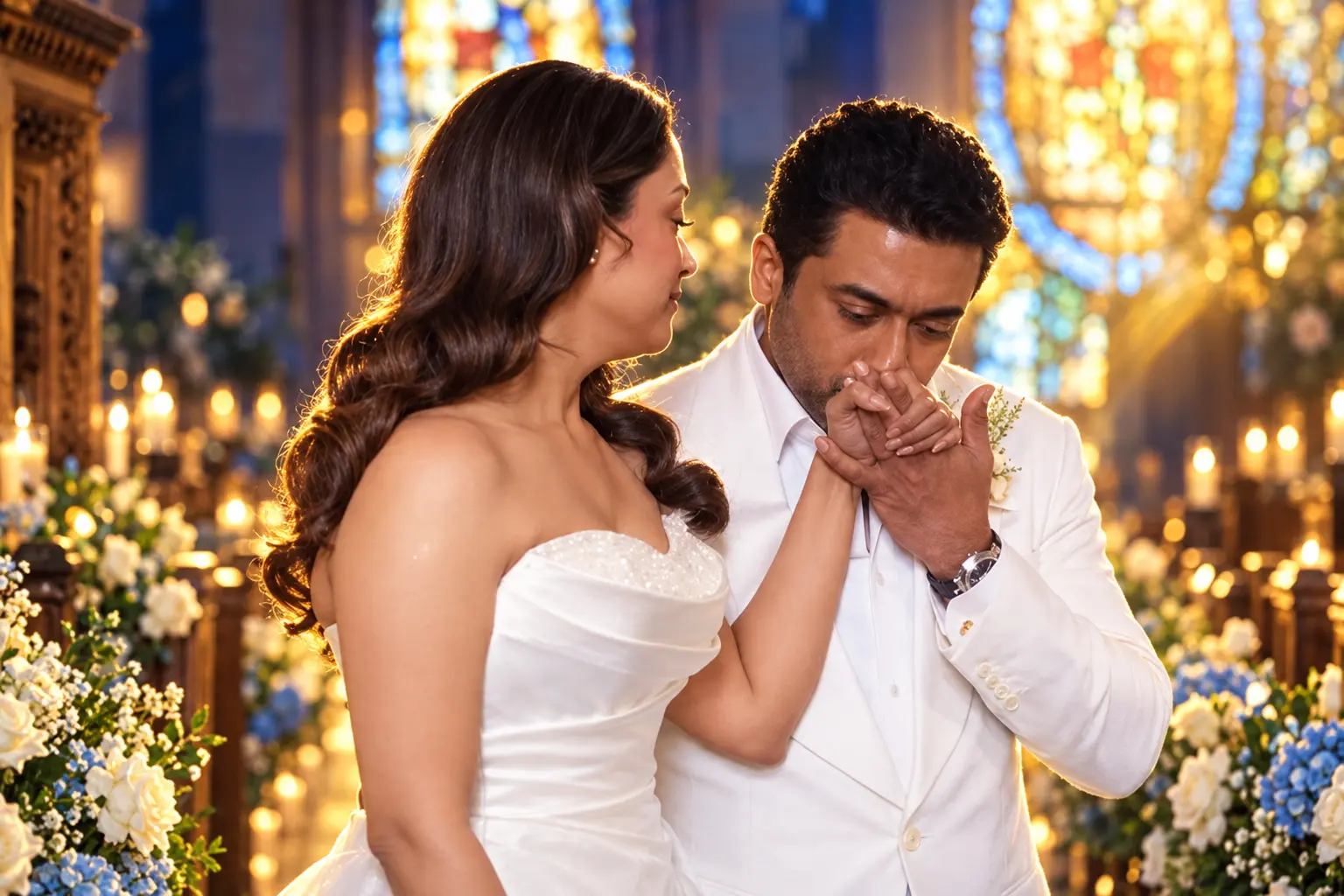Suriya Jyotika 20 year vow renewal church ceremony