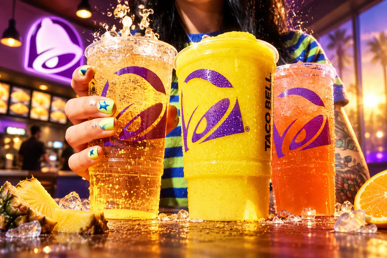 Taco Bell 120mg energy cups national menu launch