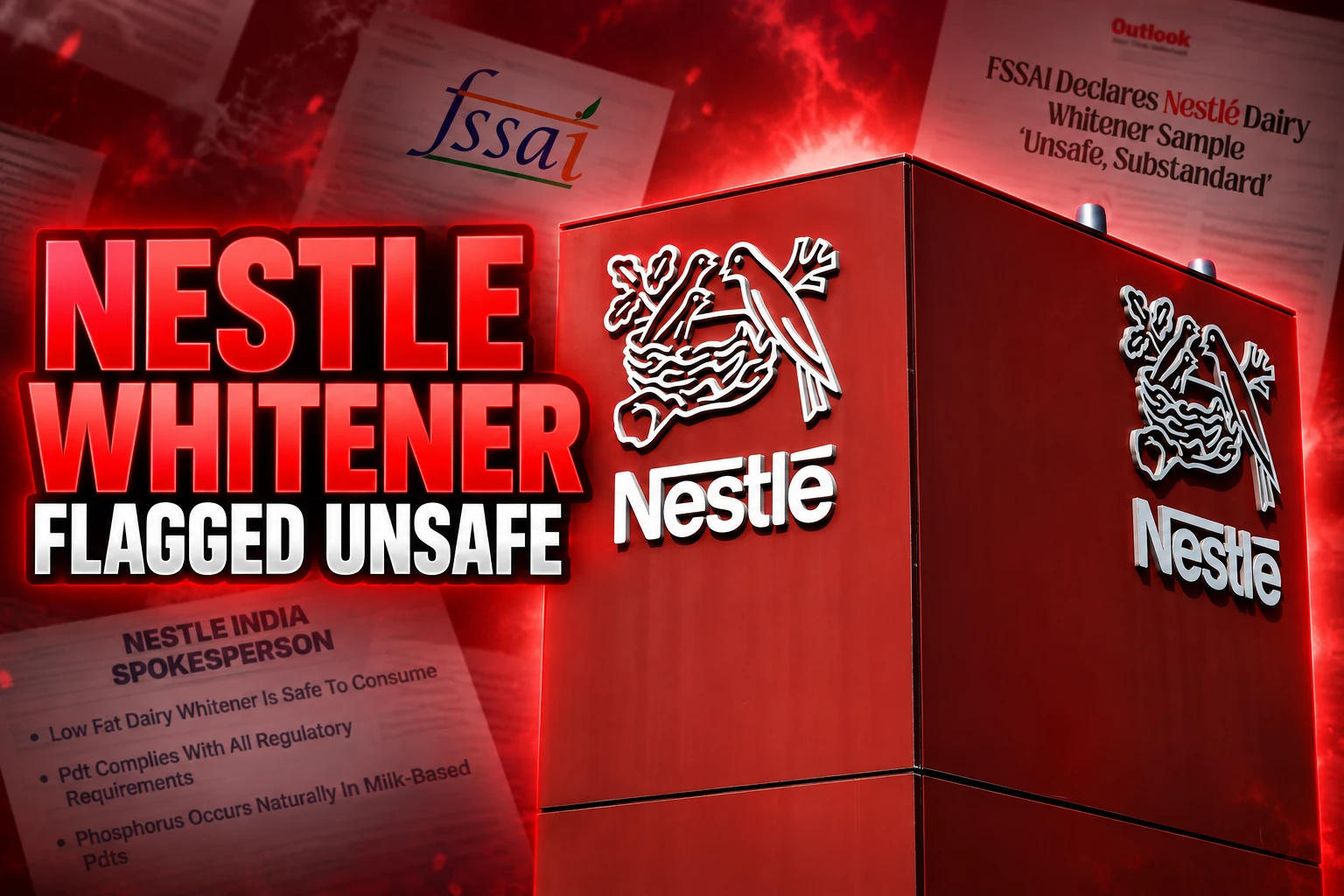 Nestle low fat dairy whitener FSSAI unsafe sample Delhi