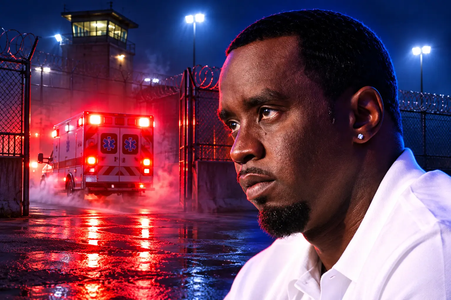 Sean Combs Fort Dix ambulance head injury